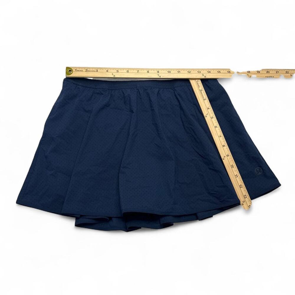 Lululemon perforated narrow waistband navy blue tennis skirt shorts size 10 - Picture 5 of 6